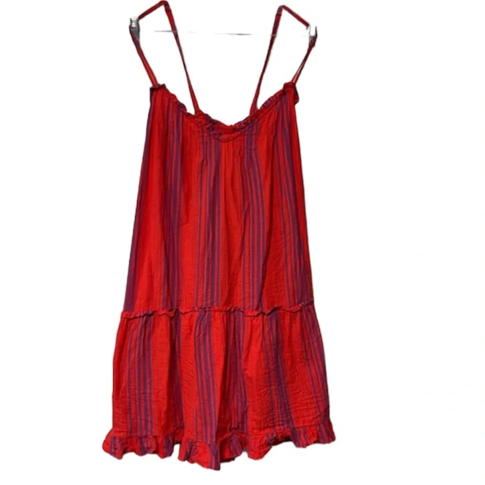 Universal Thread Woman's Dress Mini Sleeveless Red Stripe Pintuck Size XL - Picture 2 of 8